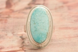 Genuine Kingman Water Web Turquoise Sterling Silver Ring